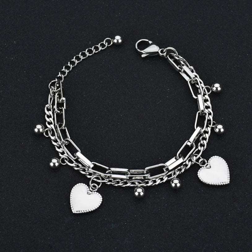Fashion Upscale Jewelry Bohemia 2 Layer Ball Lovers Love Heart Charm