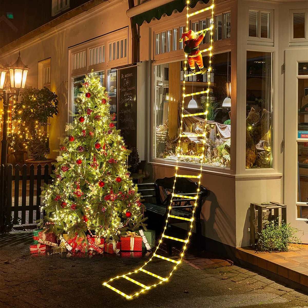 3M Santa Claus Climbing Ladder Light Christmas Decorations Indoor Outdoor