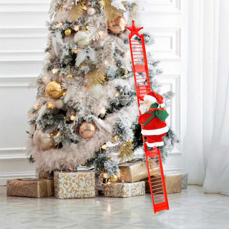 2024 Santa Claus Doll Climbing Ladder with Music Christmas Tree Ornaments