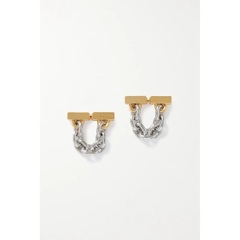 New metallic with soft chain Earrings Simple fashion Earrings