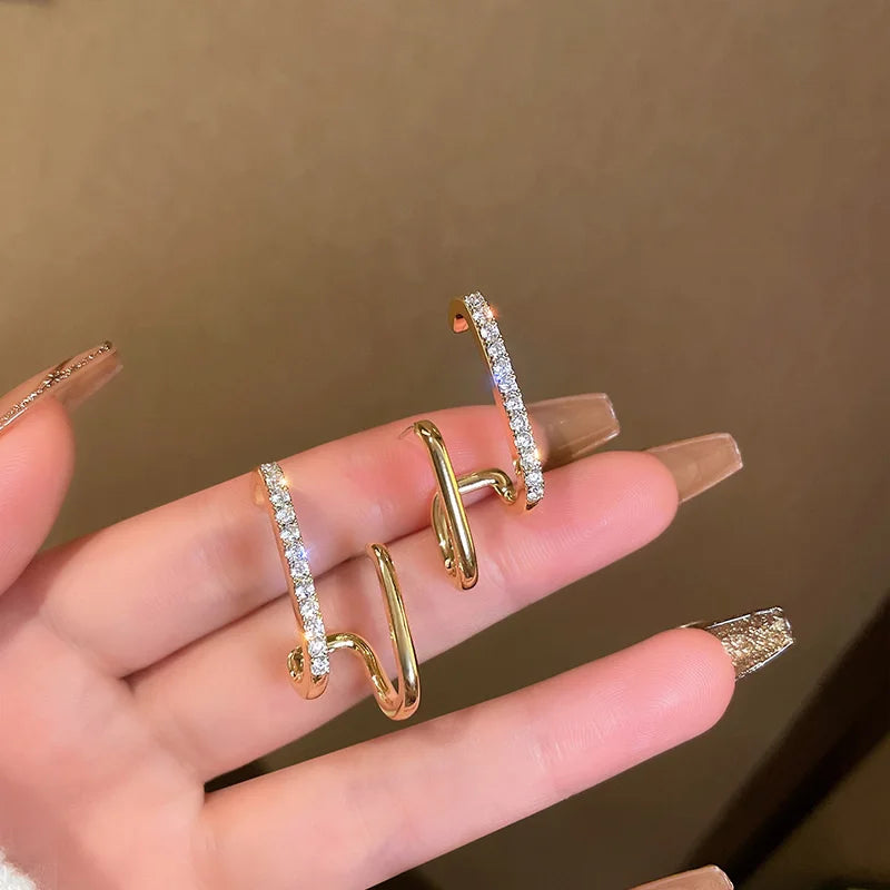 New Bright Crystal Luxury Piercing Hook Irregular