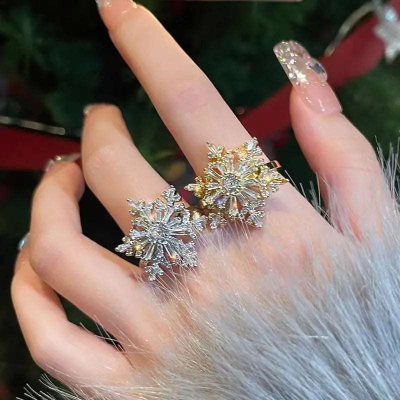 Crystal Snowflake Rings