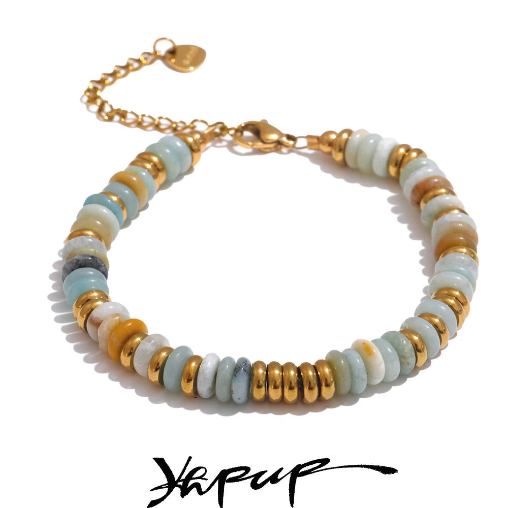 Colorful Natural Stone Beads Chain Handmade Bracelet
