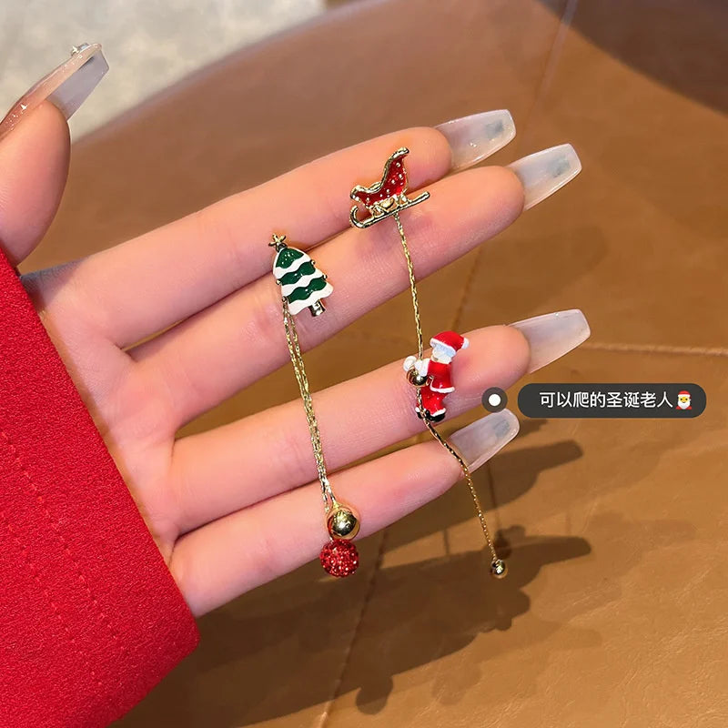 Xmas Santa Claus Drop Earrings