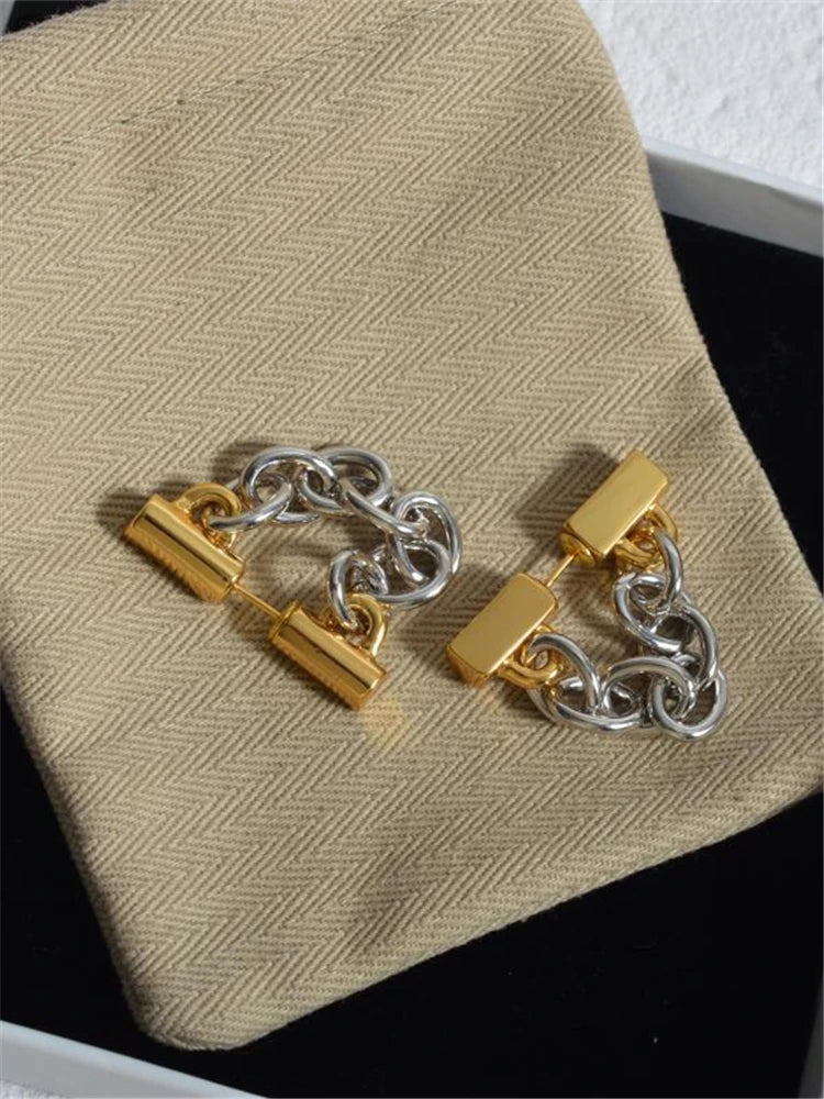 New metallic with soft chain Earrings Simple fashion Earrings