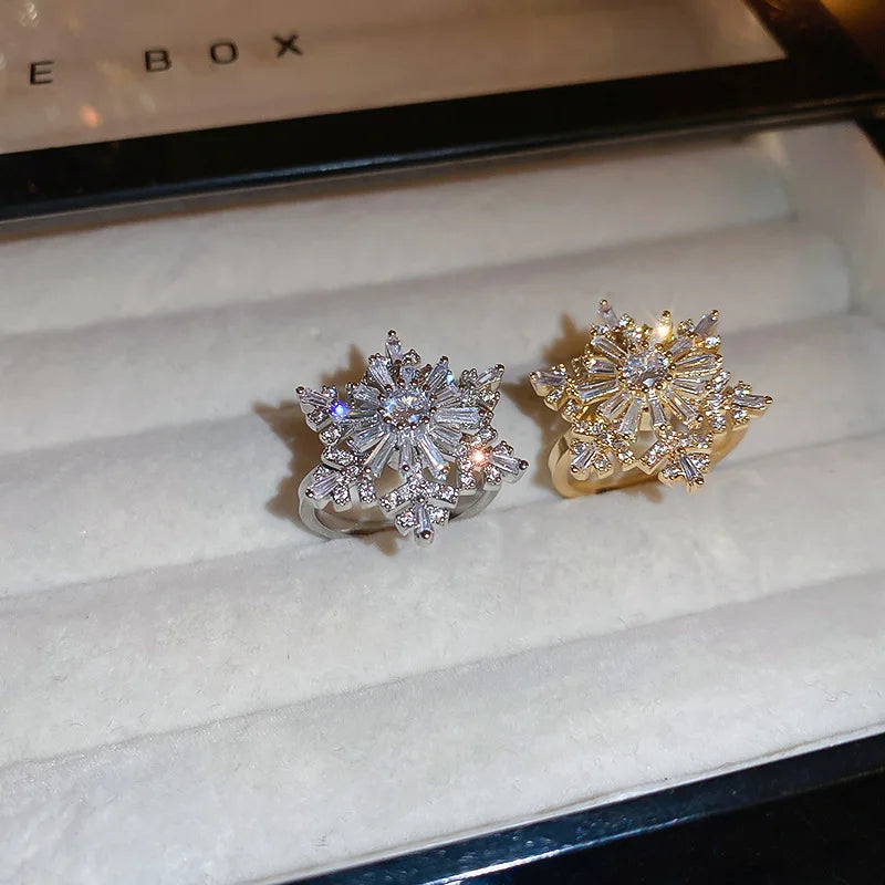 Crystal Snowflake Rings