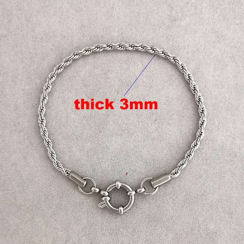 Anchor Clasp Bracelet Twist Rope Chain
