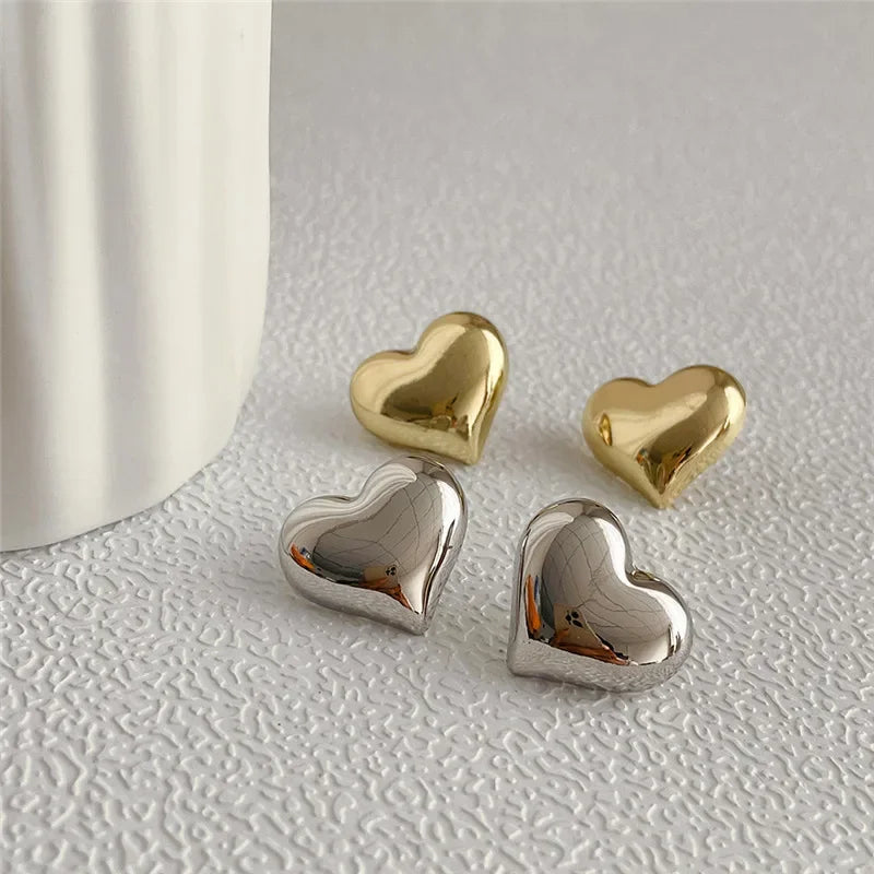 Gold Color Smooth Surface Love Heart Shaped
