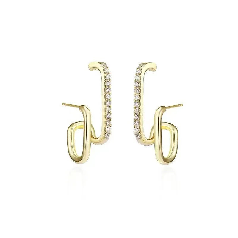 New Bright Crystal Luxury Piercing Hook Irregular