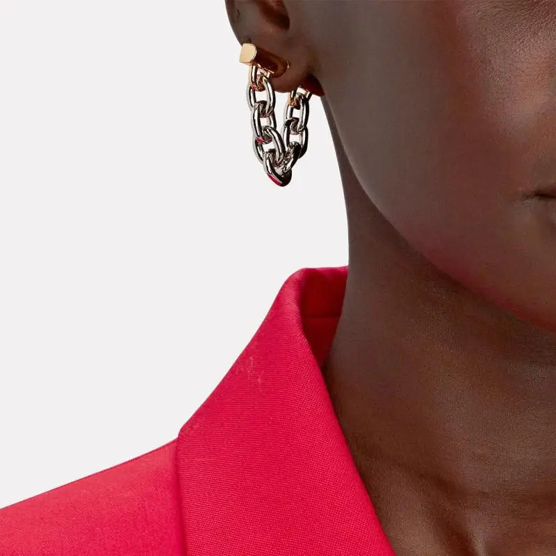 New metallic with soft chain Earrings Simple fashion Earrings