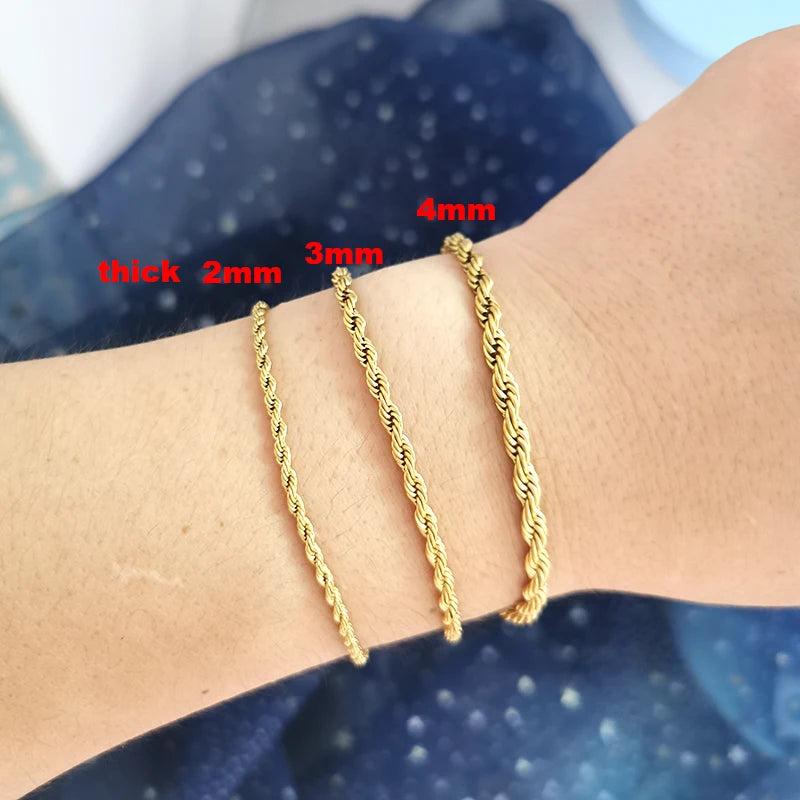 Anchor Clasp Bracelet Twist Rope Chain