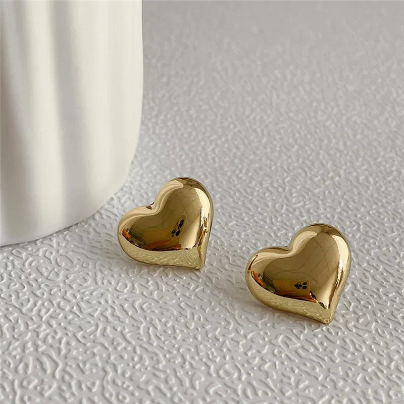 Gold Color Smooth Surface Love Heart Shaped