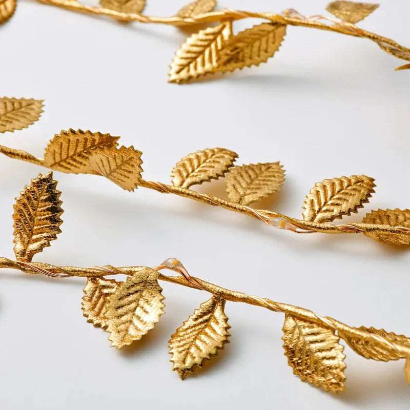 2M 20LED Golden Leaves String Fairy Lights