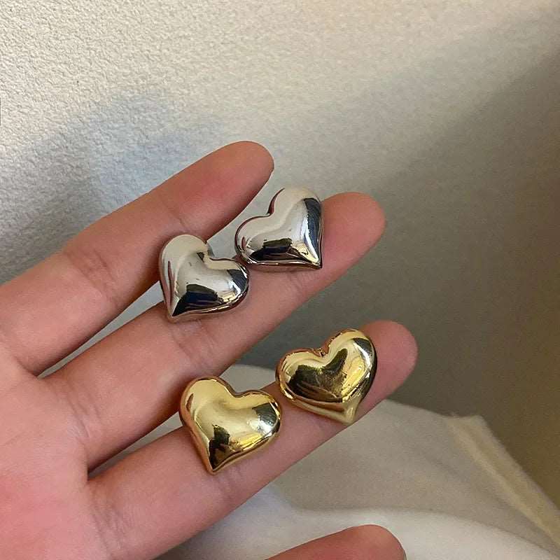 Gold Color Smooth Surface Love Heart Shaped