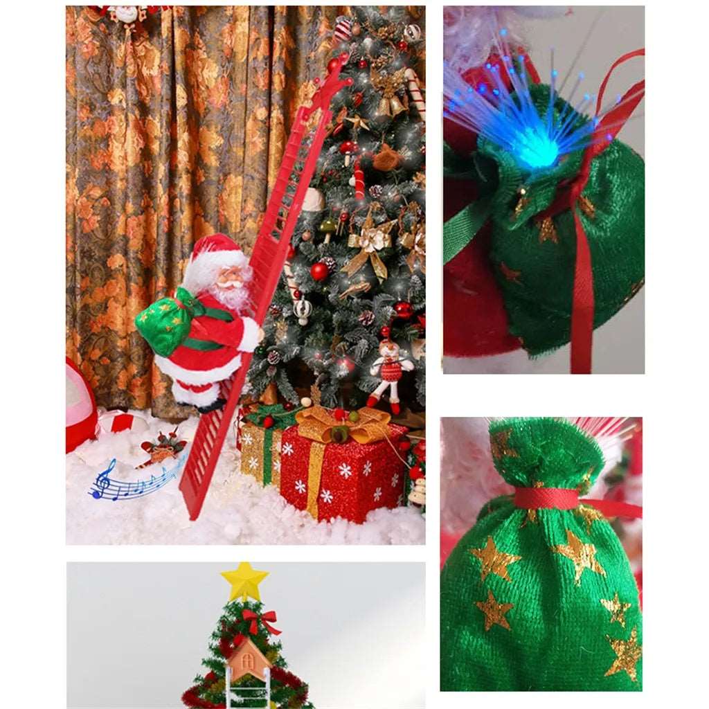 2024 Santa Claus Doll Climbing Ladder with Music Christmas Tree Ornaments