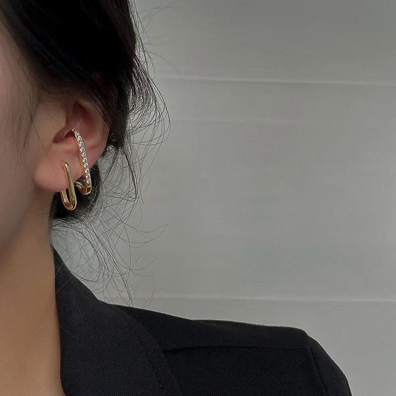 New Bright Crystal Luxury Piercing Hook Irregular