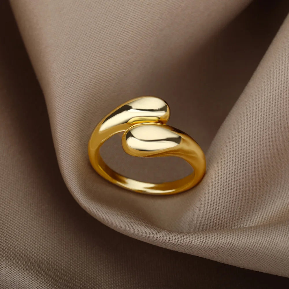 Stainless Steel Rings Open Gold Color Ring