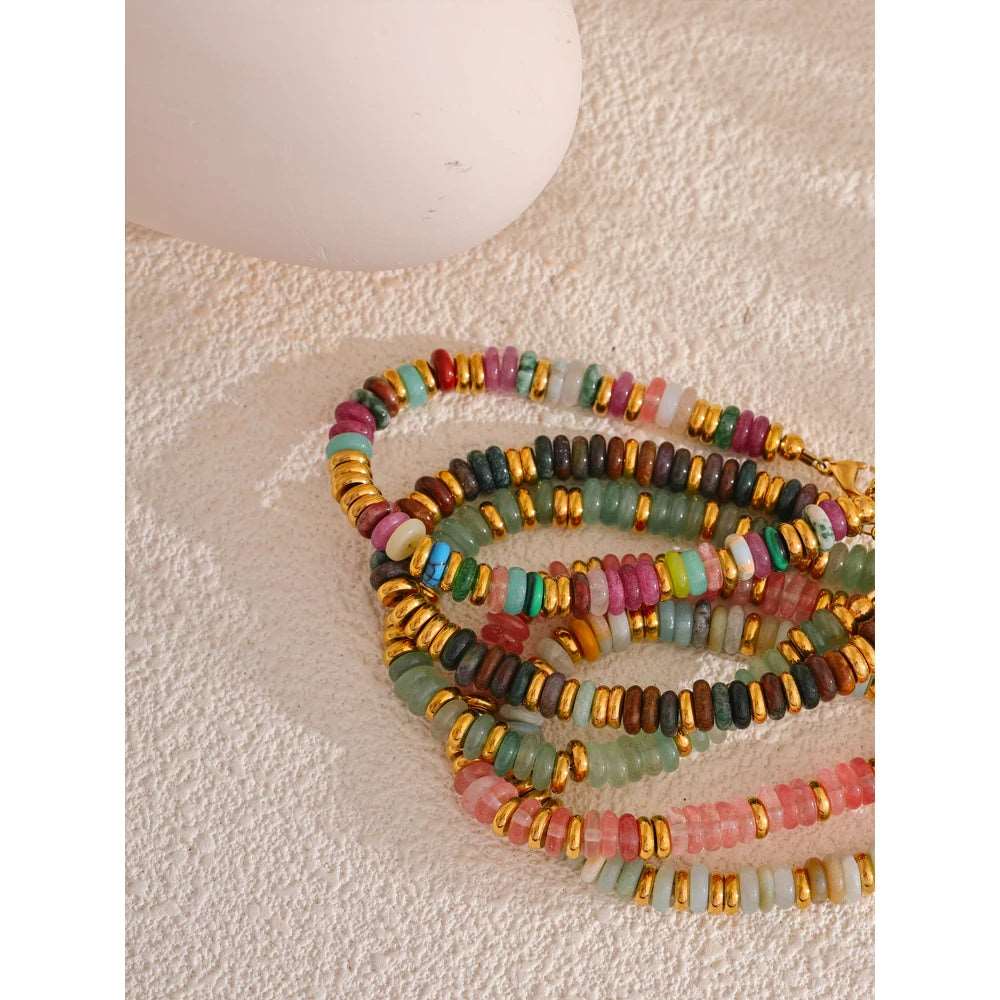 Colorful Natural Stone Beads Chain Handmade Bracelet
