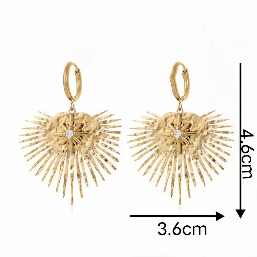 Luxury stainless steel classic heart-shaped earrings