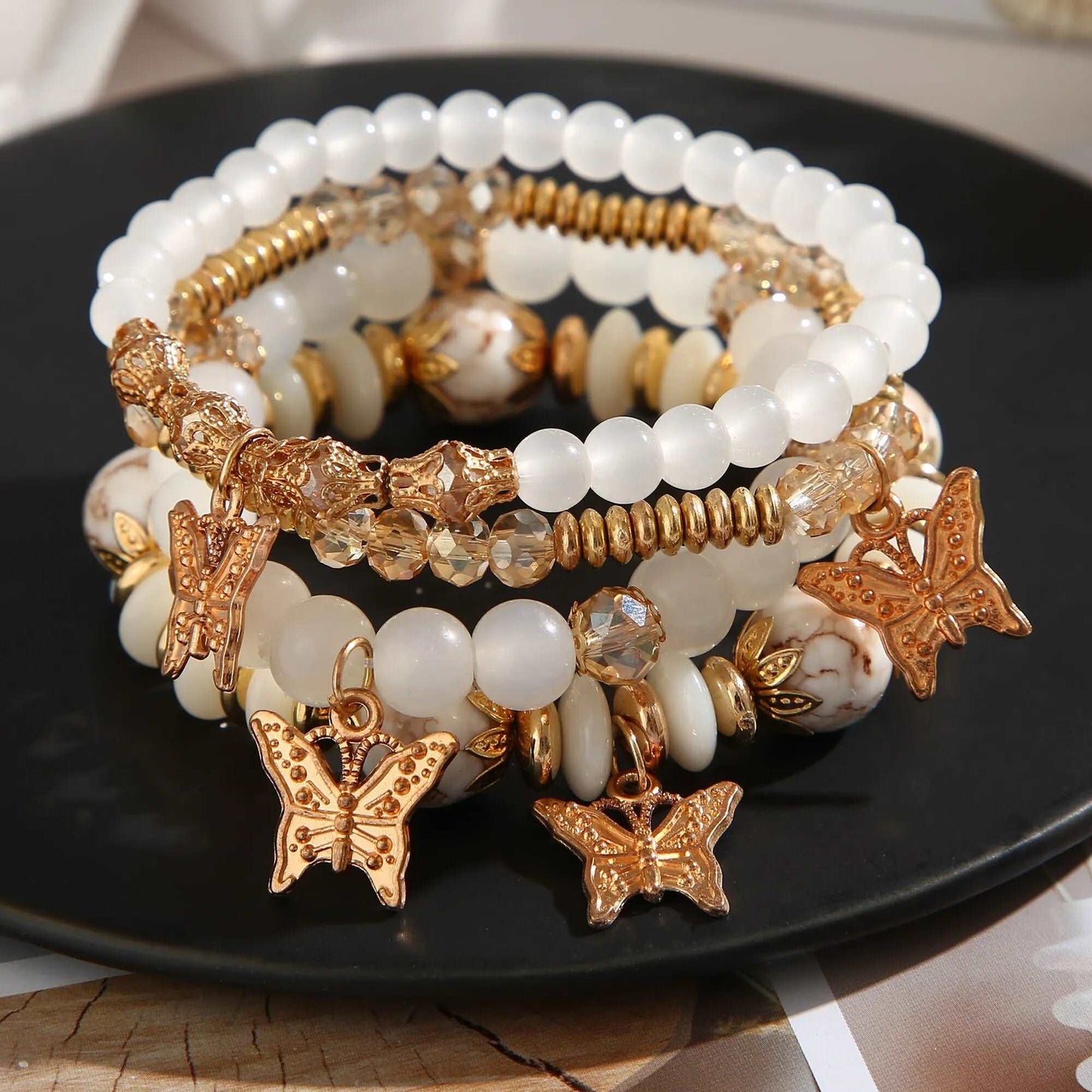 4pcs String Bead Lady Bracelet Hand Chain Bracelet Set