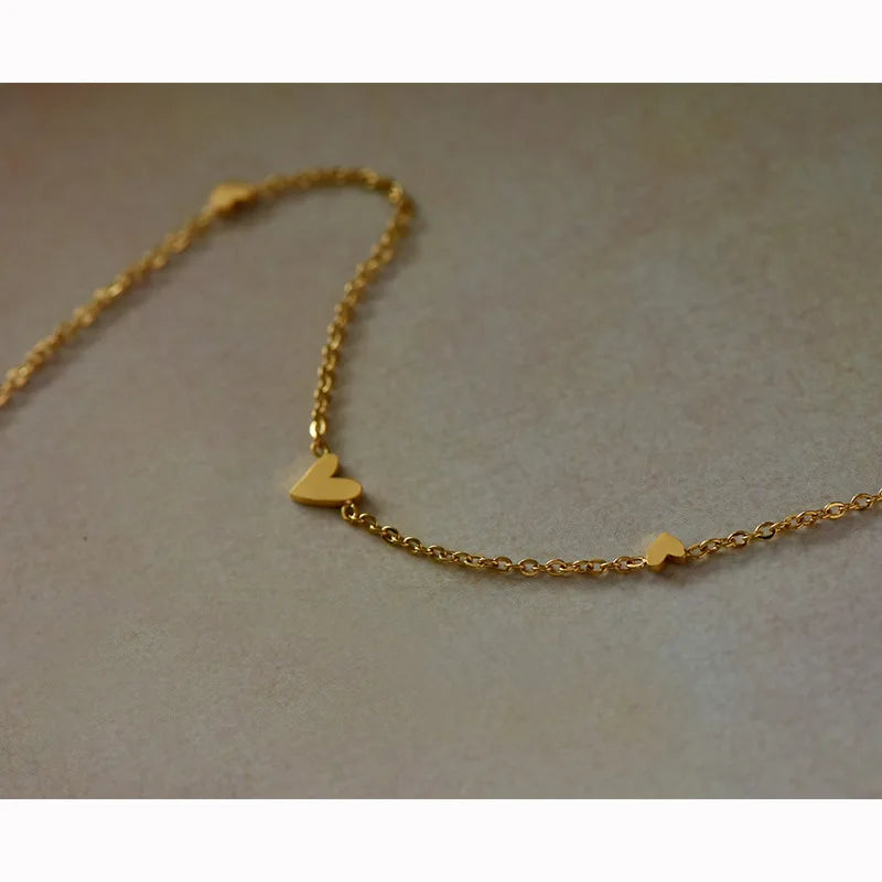 Minimalist Stylish Tiny Hearts Cute Stacked Bracelet