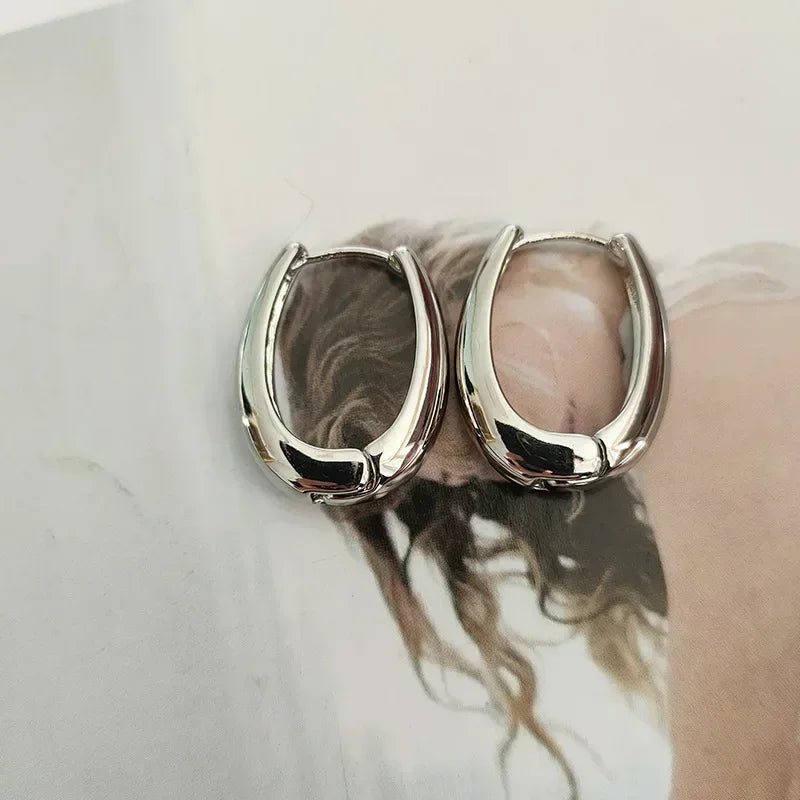 Metal Drop Earrings for Woman Vintage Hoop Earring