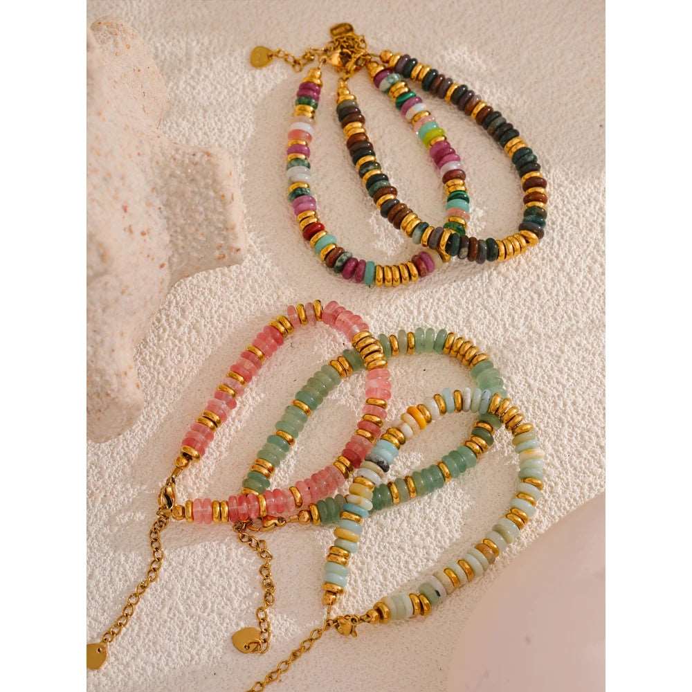Colorful Natural Stone Beads Chain Handmade Bracelet