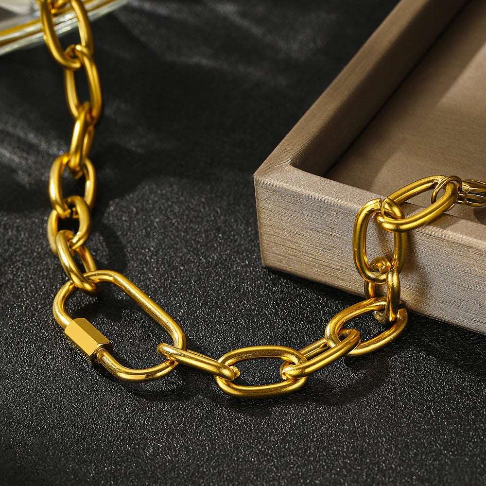 Bracelets Hip Hop OT Buckle Chunky Chain