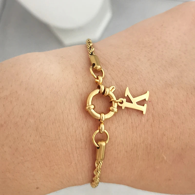 Anchor Clasp Bracelet Twist Rope Chain