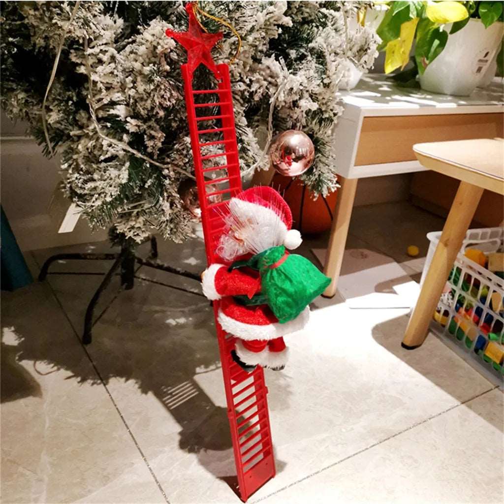 2024 Santa Claus Doll Climbing Ladder with Music Christmas Tree Ornaments