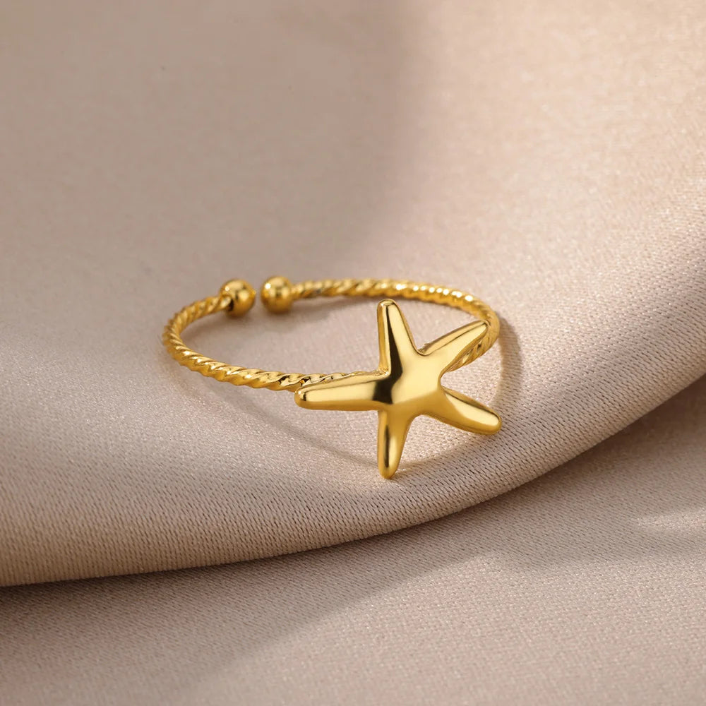 Stainless Steel Rings Open Gold Color Ring