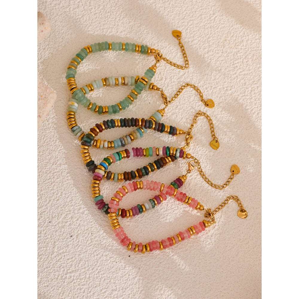 Colorful Natural Stone Beads Chain Handmade Bracelet