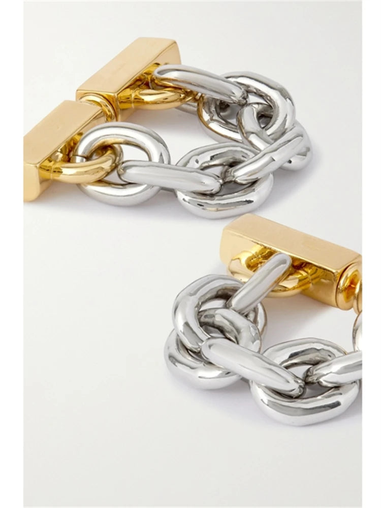 New metallic with soft chain Earrings Simple fashion Earrings