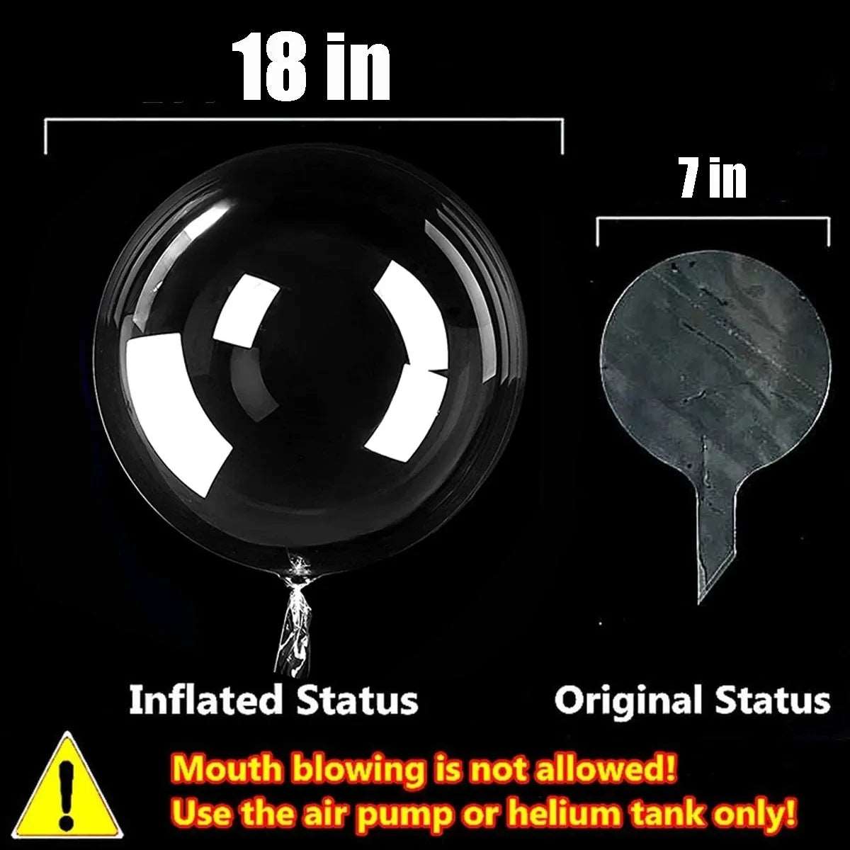 10Pcs New Year Clear LED light Up Bubble Balloon with Light String and Sticks