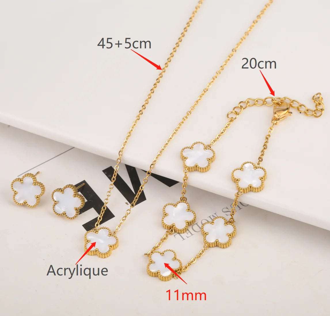 Adjustable New Design Gold Plated Stainless Steel Plant Flower Bracelet