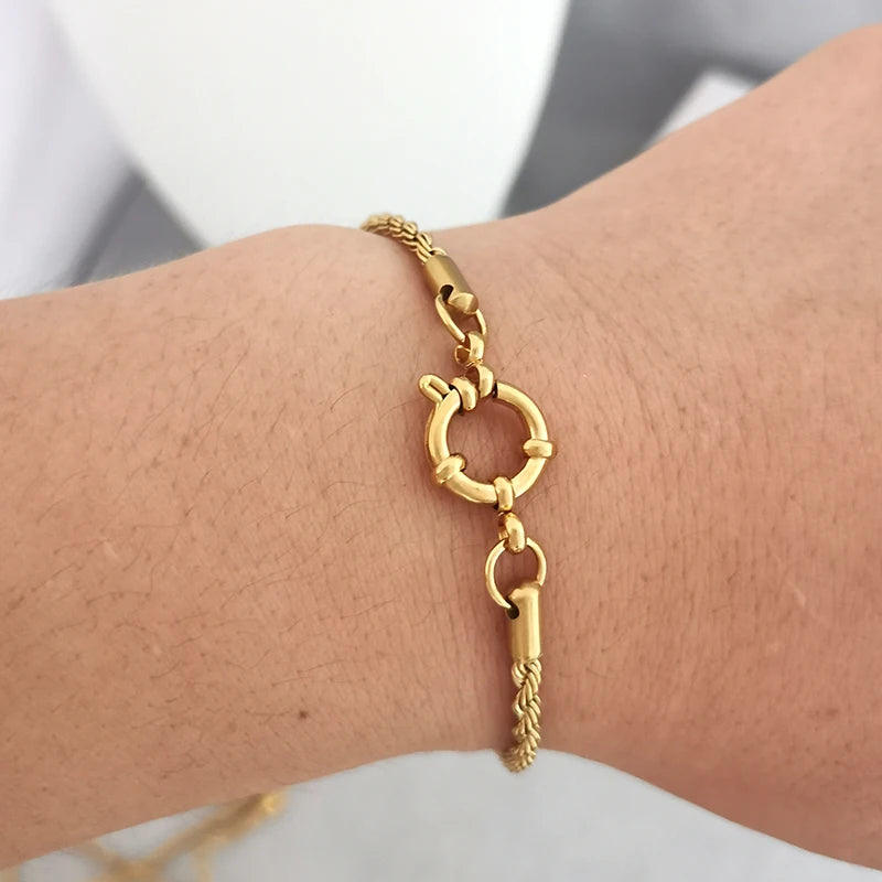 Anchor Clasp Bracelet Twist Rope Chain