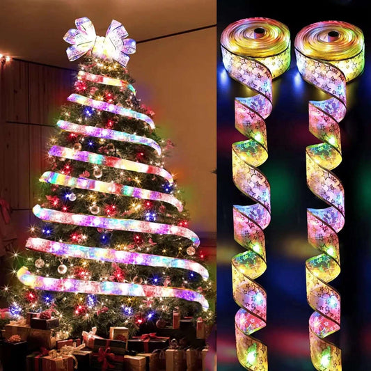 1-10m 2024 Christmas Ribbon Fairy Light String